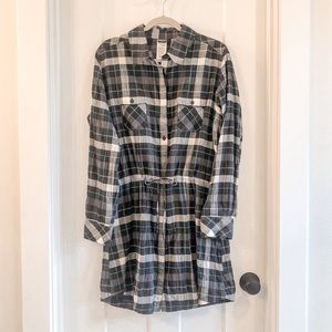 Patagonia Plaid Button Long Sleeve Dress Large